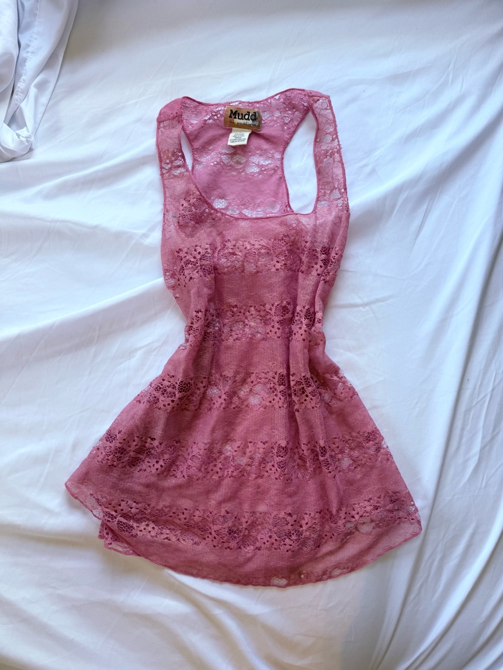 Mudd Pink Lace Racerback Tank Top